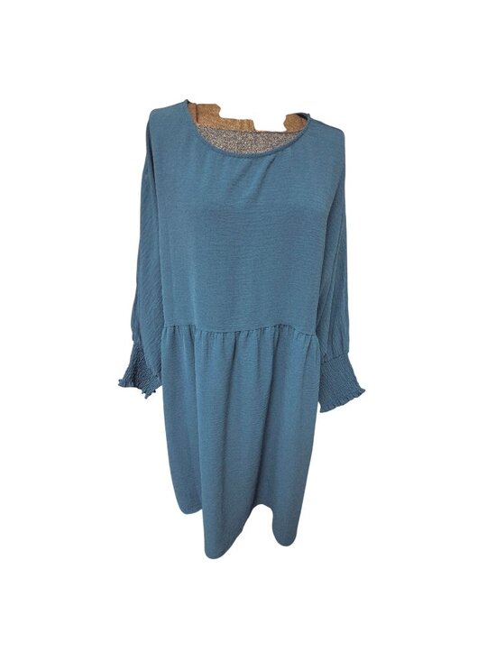 Dokotoo Dresses & Skirts - Dokotoo Blue 2XL Smocked Cuff Long Sleeve Tiered Dress Polyester Smocked Cuff